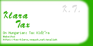 klara tax business card